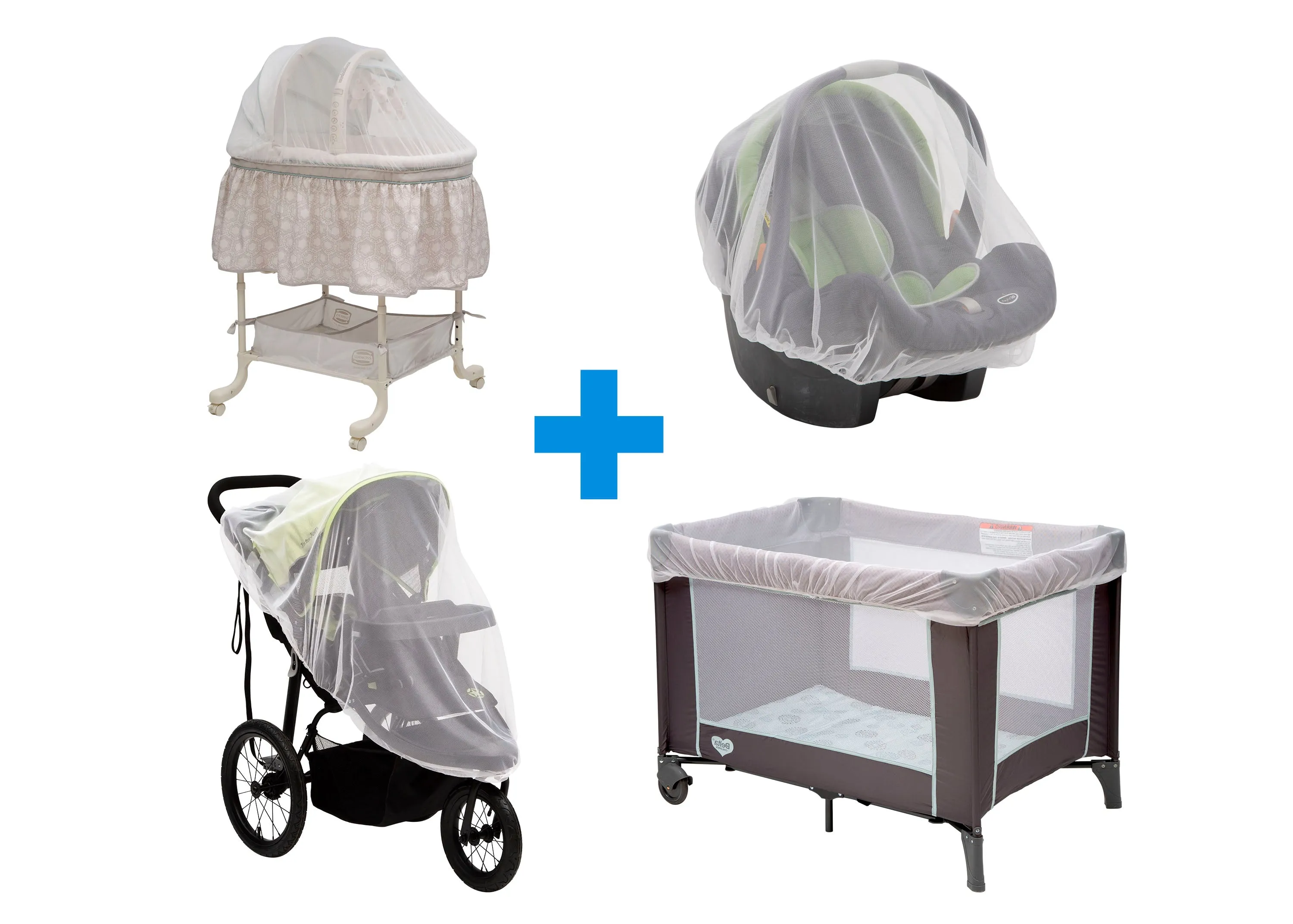 2-Pack of Universal Mosquito Nets for Strollers, Joggers, Play Yards, Pack ‘n Plays, Infant Cars Seats, Infant Strollers & Bassinets