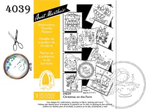 Aunt Martha's 4039 Christmas on the Farm, Hot Iron Transfers