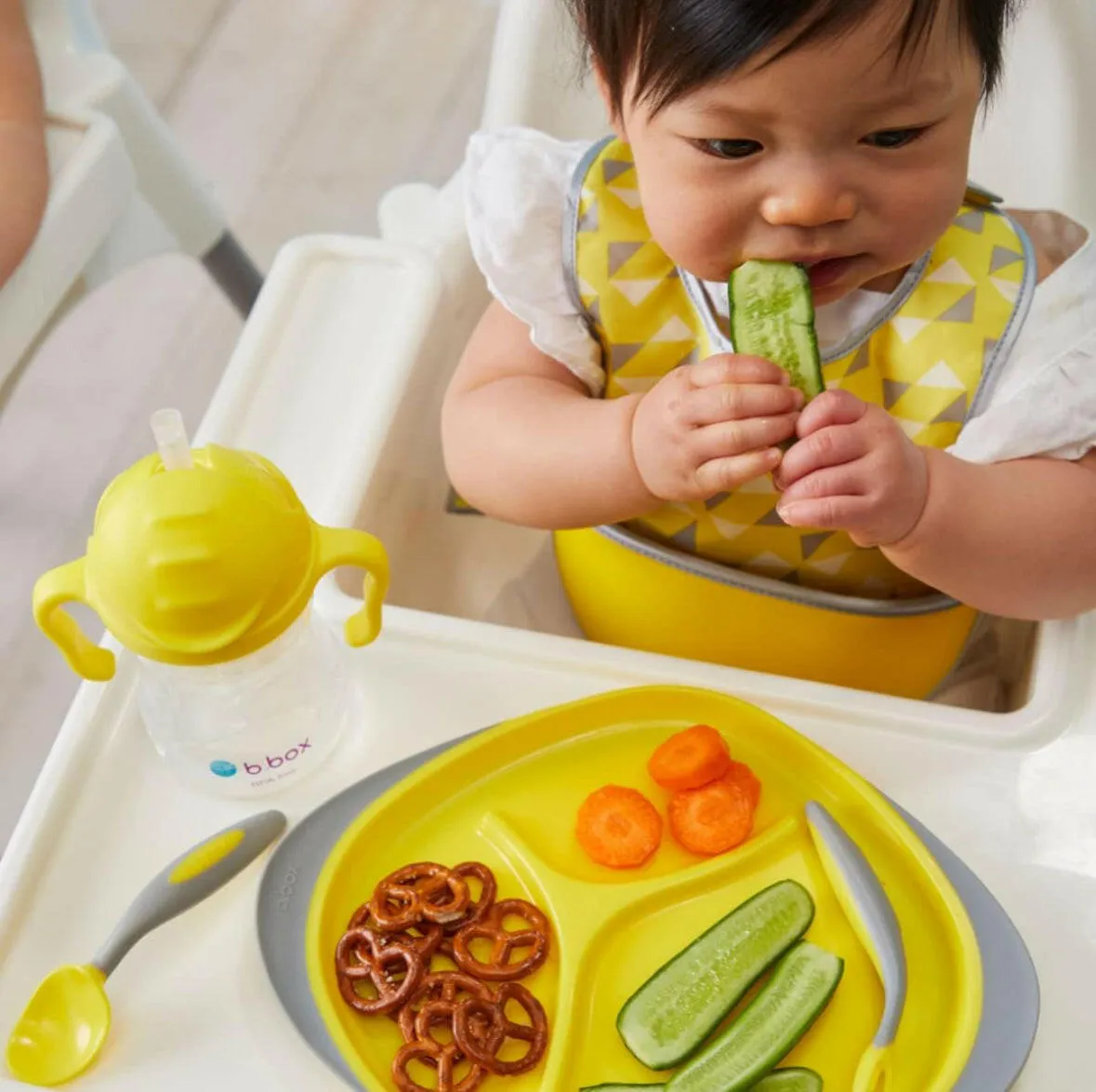 B.Box Feeding Set : Sippy Cup, Cutlery Set & Divided Plate