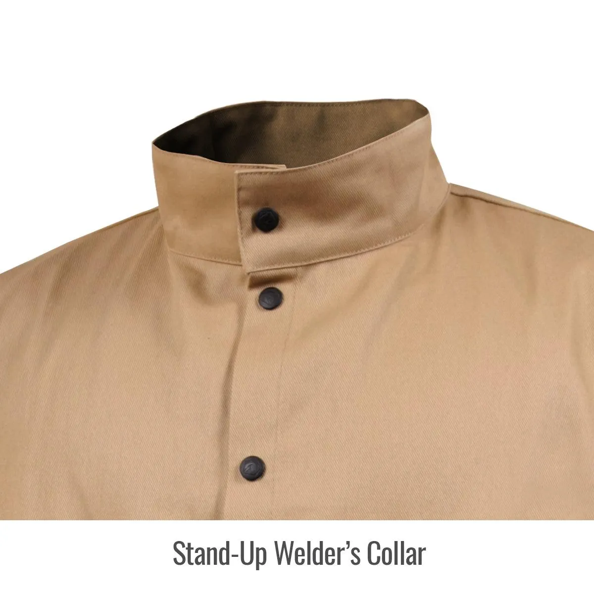 Black Stallion Stretch-Back FR Cotton Tan/Gray Welding Jacket - JF1625-TG