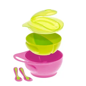 Brother Max Easy-Hold Weaning Bowl Set (Pink/ Green)