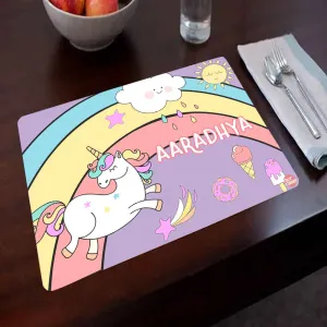 Customized Dining Table Mats Unicorn Birthday Return Gifts - Rainbow Sunshine