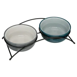 Eat On Feet Ceramic Bowl Set Petrol