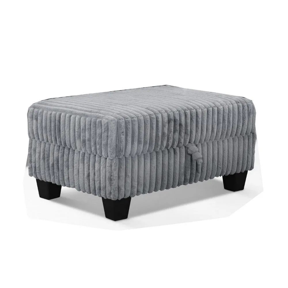 Ega 81 Inch Sectional Sofa, Chaise, Storage Ottoman, Bluetooth, Gray By Casagear Home