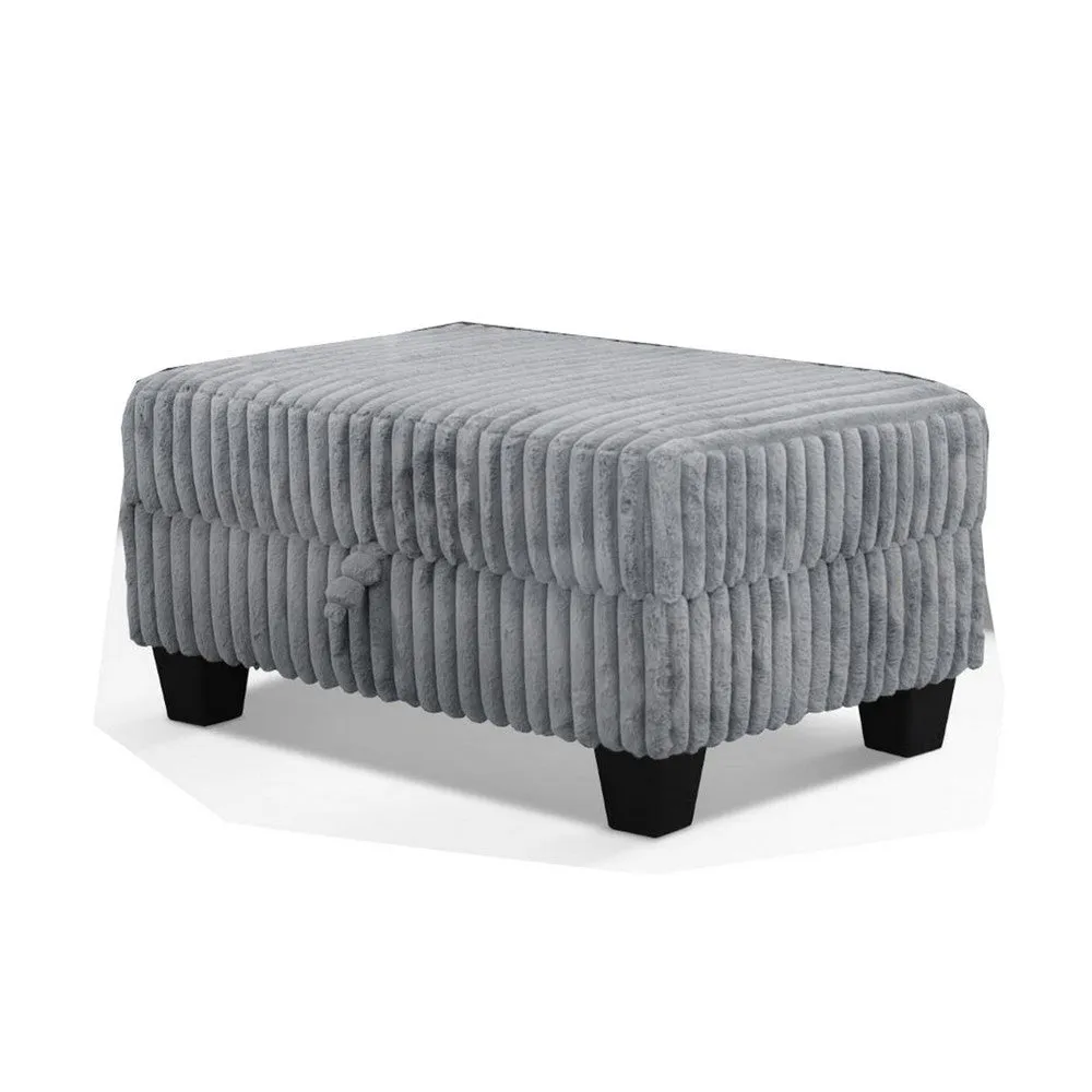 Ega 81 Inch Sectional Sofa, Chaise, Storage Ottoman, Bluetooth, Gray By Casagear Home
