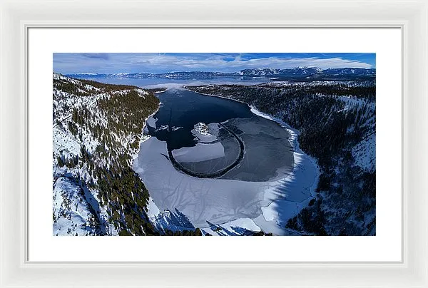 Emerald Bay Ice Aerial - Framed Print