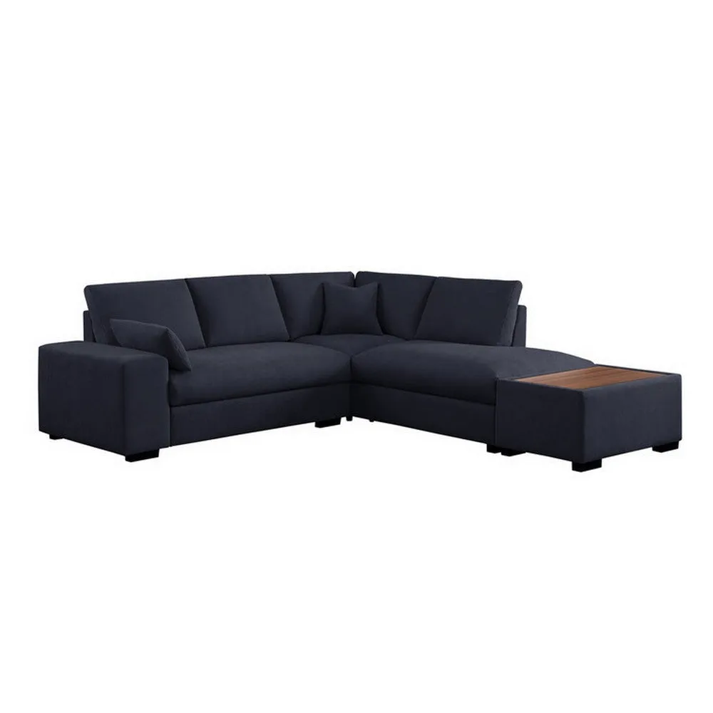 Eri 100 Inch Sectional Sofa, Right Chaise, Ottoman, Pillows, Dark Gray By Casagear Home