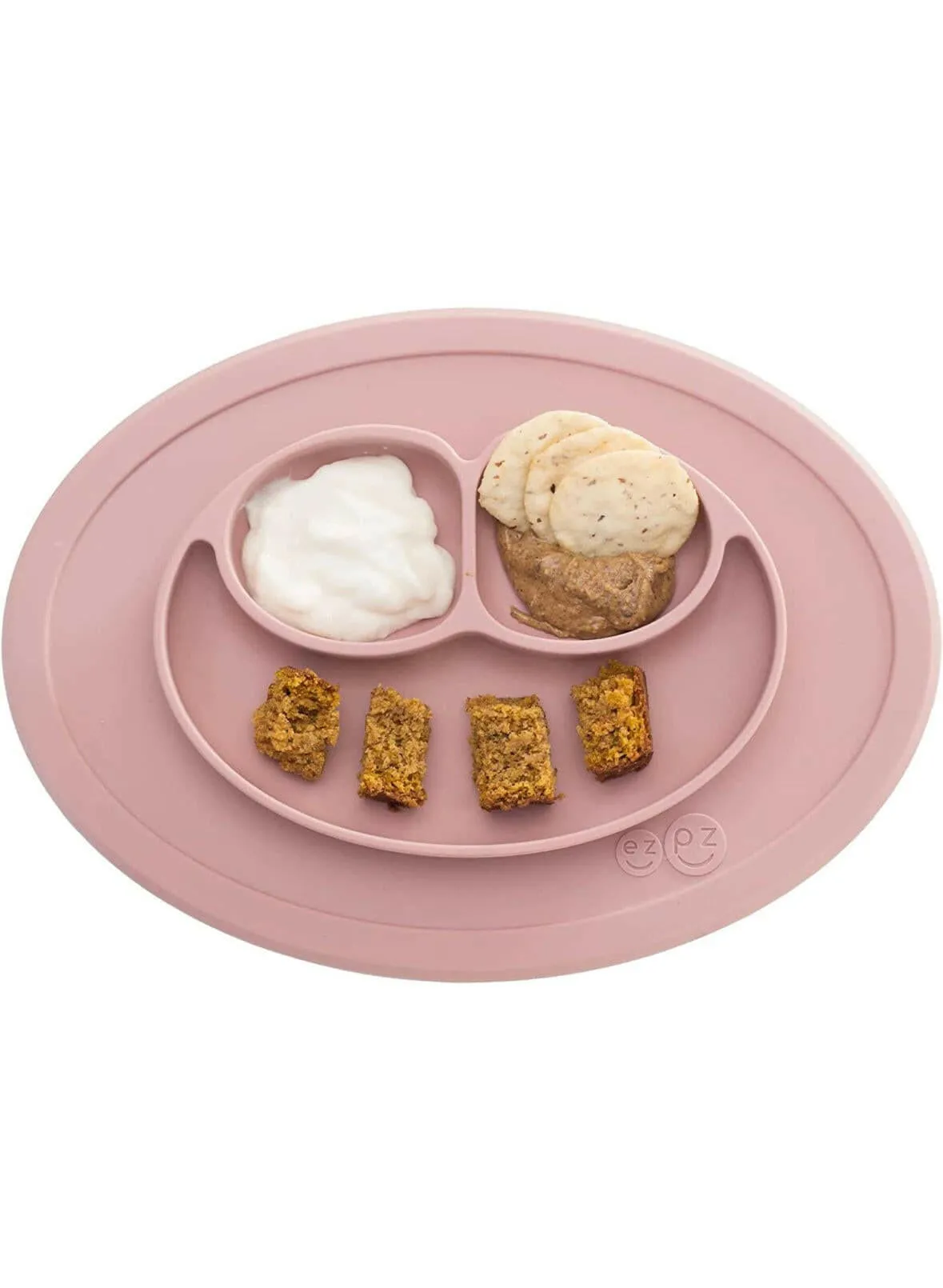 ezpz Mini Mat Silicone Suction Plate with Built (Blush)