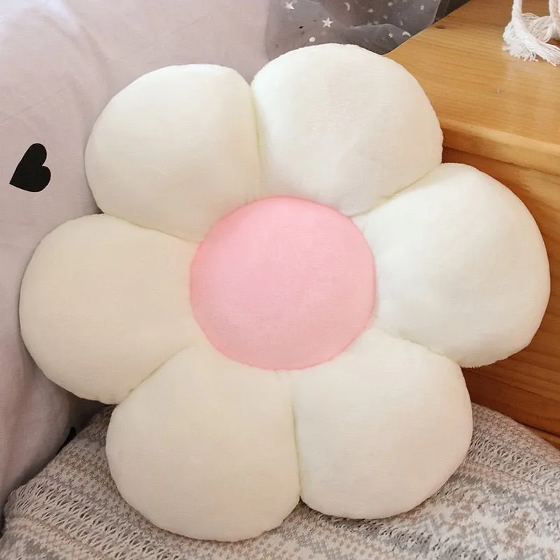 Flower-Shaped Plush Pillow Mat