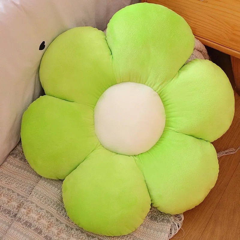 Flower-Shaped Plush Pillow Mat