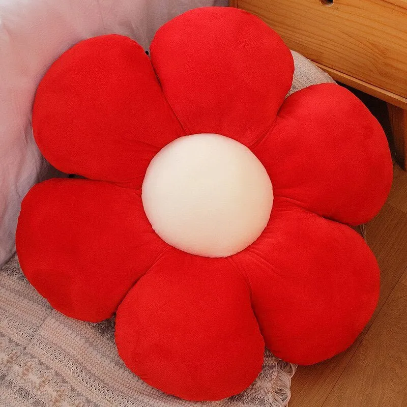 Flower-Shaped Plush Pillow Mat