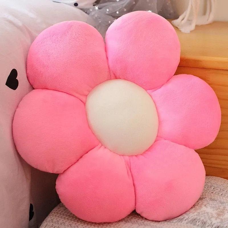 Flower-Shaped Plush Pillow Mat