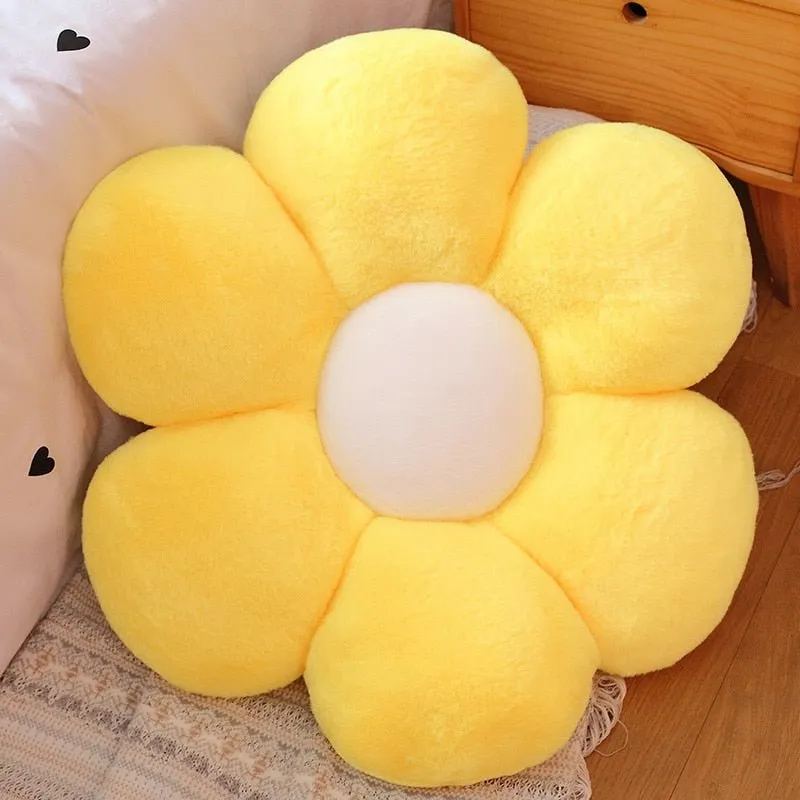 Flower-Shaped Plush Pillow Mat