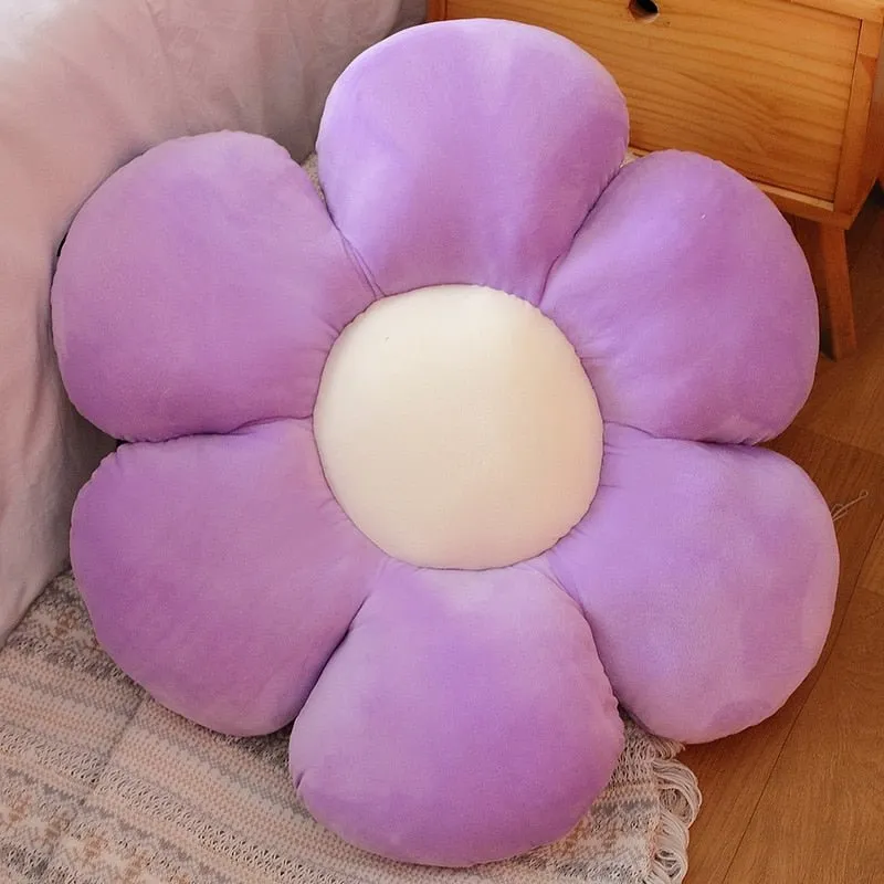 Flower-Shaped Plush Pillow Mat