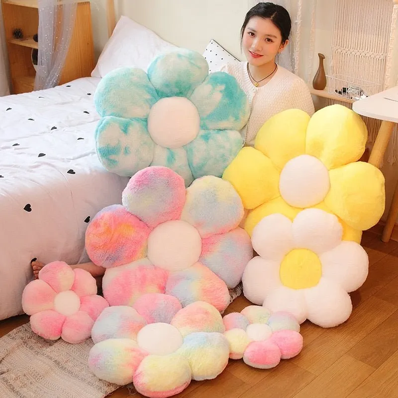 Flower-Shaped Plush Pillow Mat