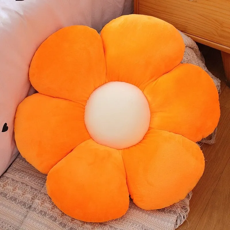 Flower-Shaped Plush Pillow Mat