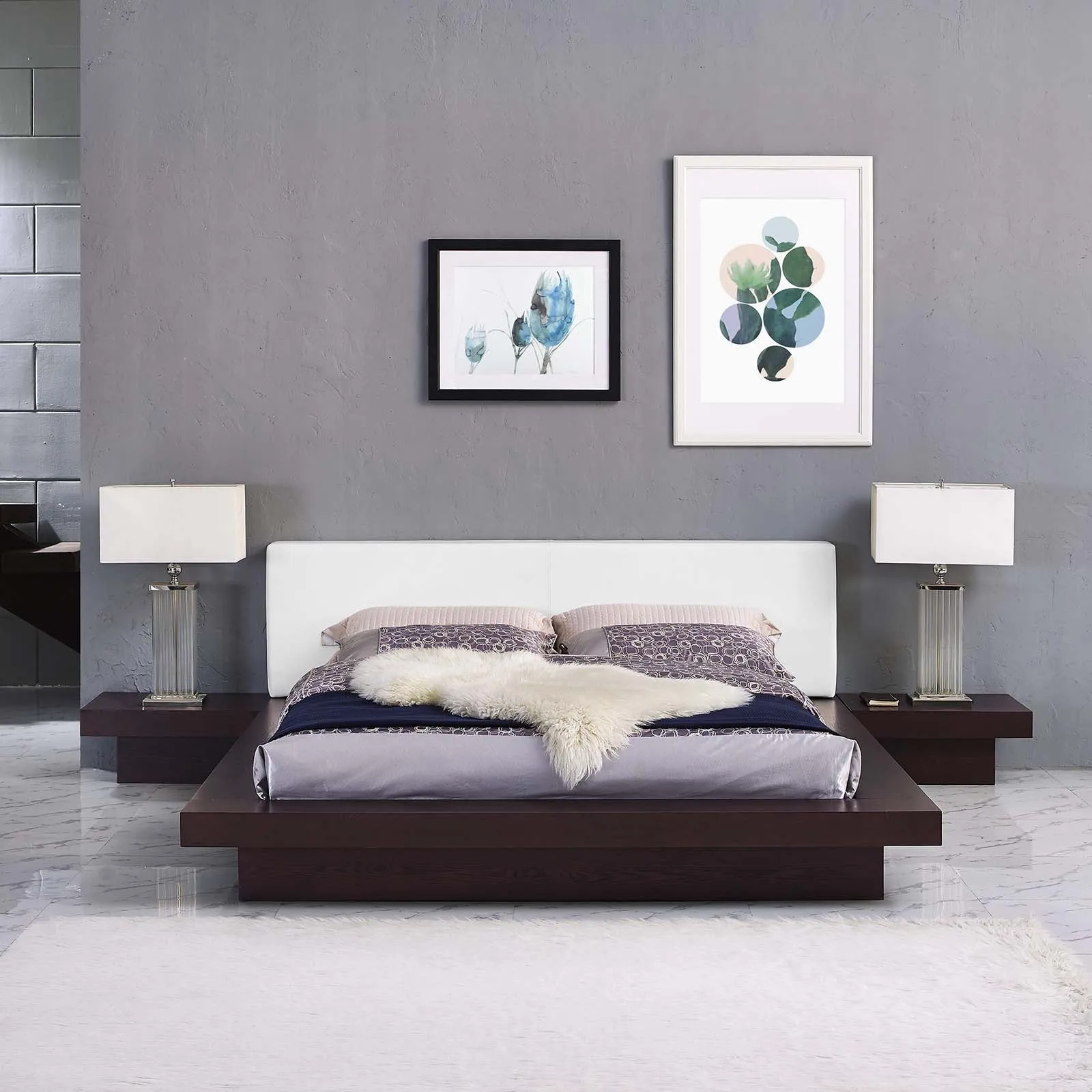 Freja 3 Piece Vinyl Bedroom Set