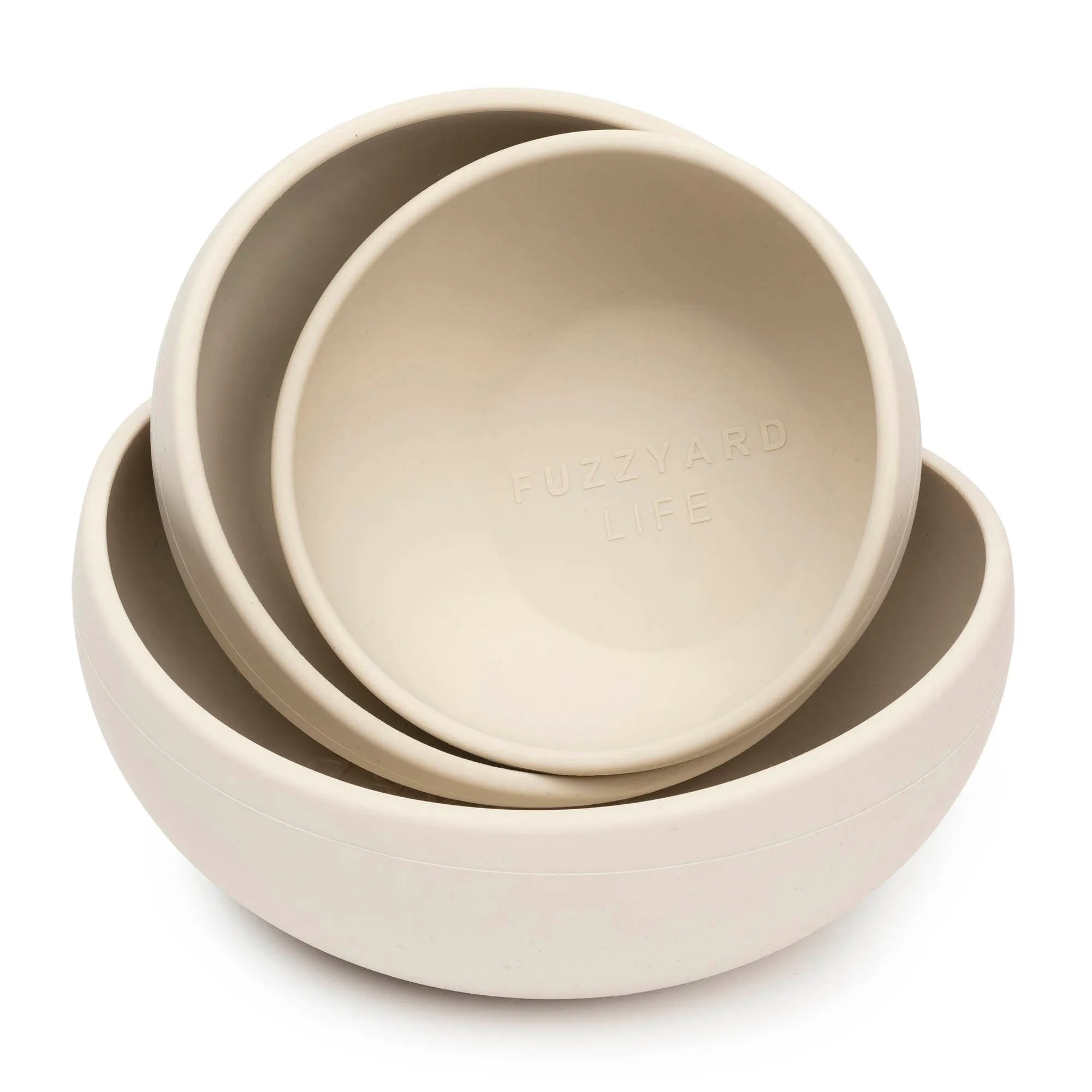 FuzzYard Life Silicone Dog Bowl Sandstone Large