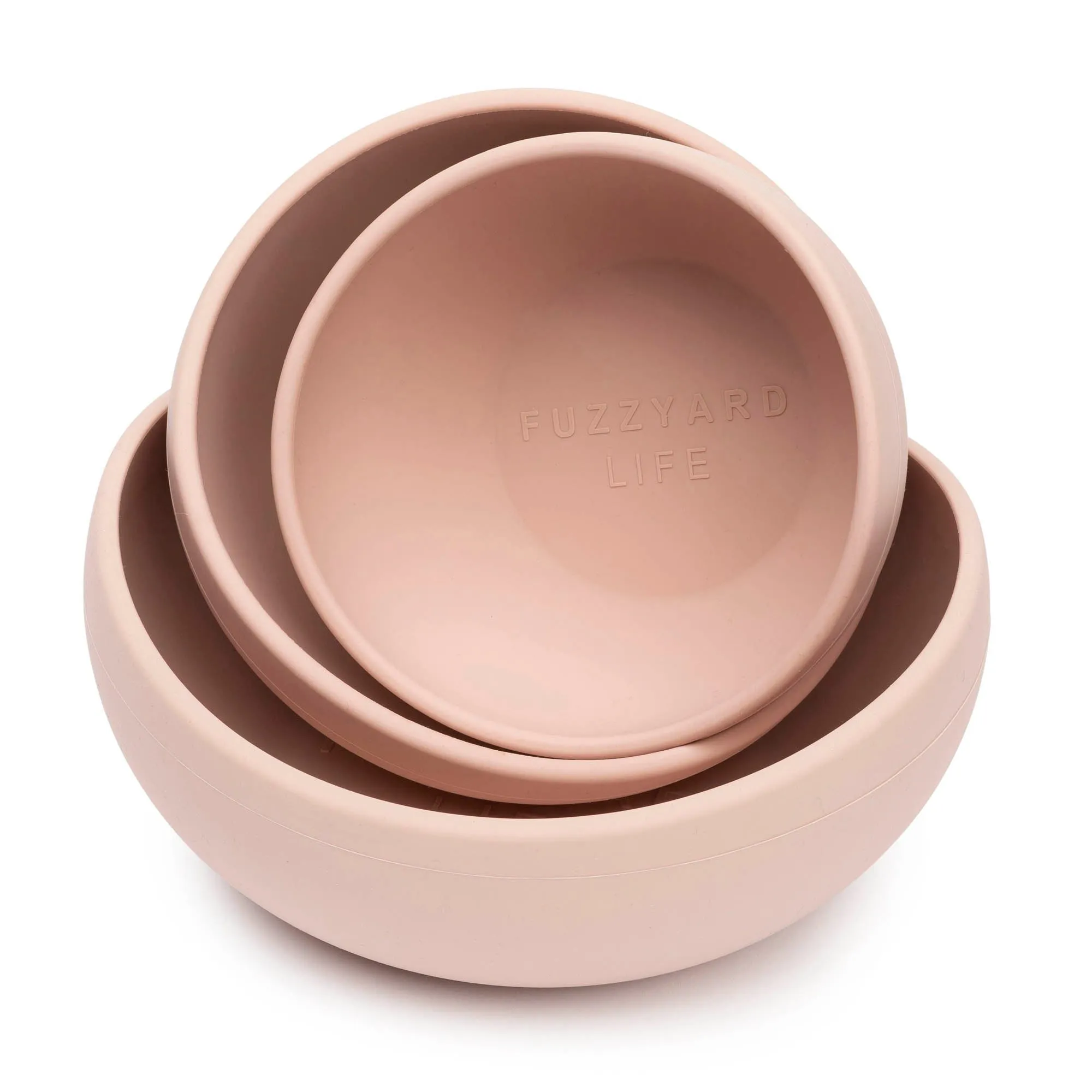 FuzzYard Life Silicone Dog Bowl Soft Blush Medium