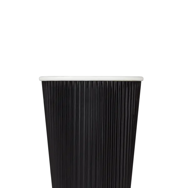 Karat 16oz Ripple Paper Hot Cups (90mm), Black - 500 pcs