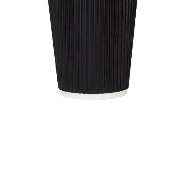 Karat 16oz Ripple Paper Hot Cups (90mm), Black - 500 pcs