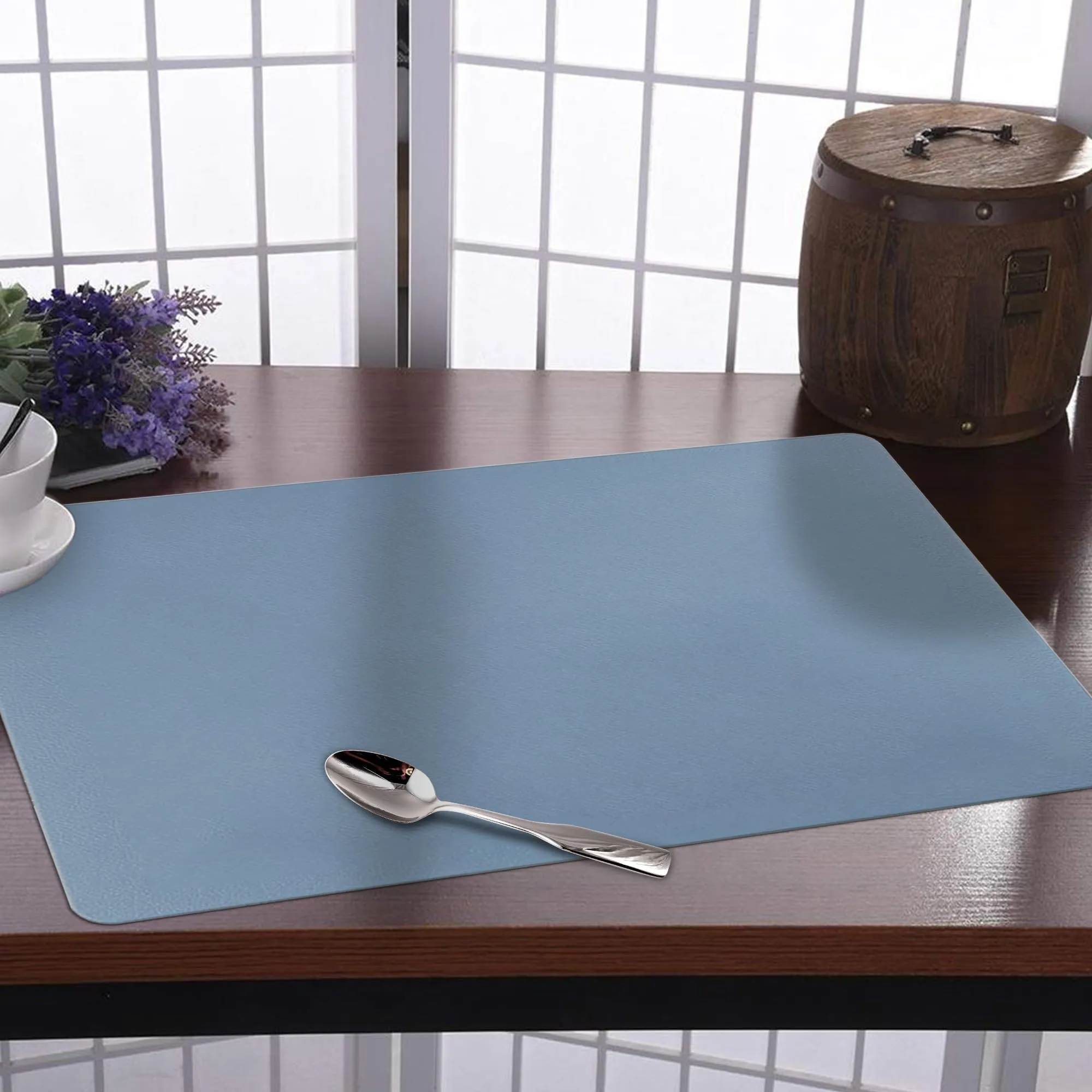 Kuber Industries 30 Pcs Waterproof Dining Table Mats | Anti-Skid Placemats for Food Plates & Hot Pots | for Home & Restaurants - Blue