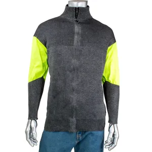 Kut Gard J100SP-3CM-HVB-TL-S ATA Blended Cut Resistant Jacket with Hi-Vis Sleeves and Thumb Loops
