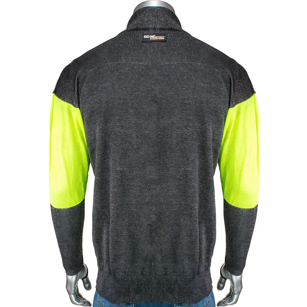 Kut Gard J100SP-3CM-HVB-TL-S ATA Blended Cut Resistant Jacket with Hi-Vis Sleeves and Thumb Loops