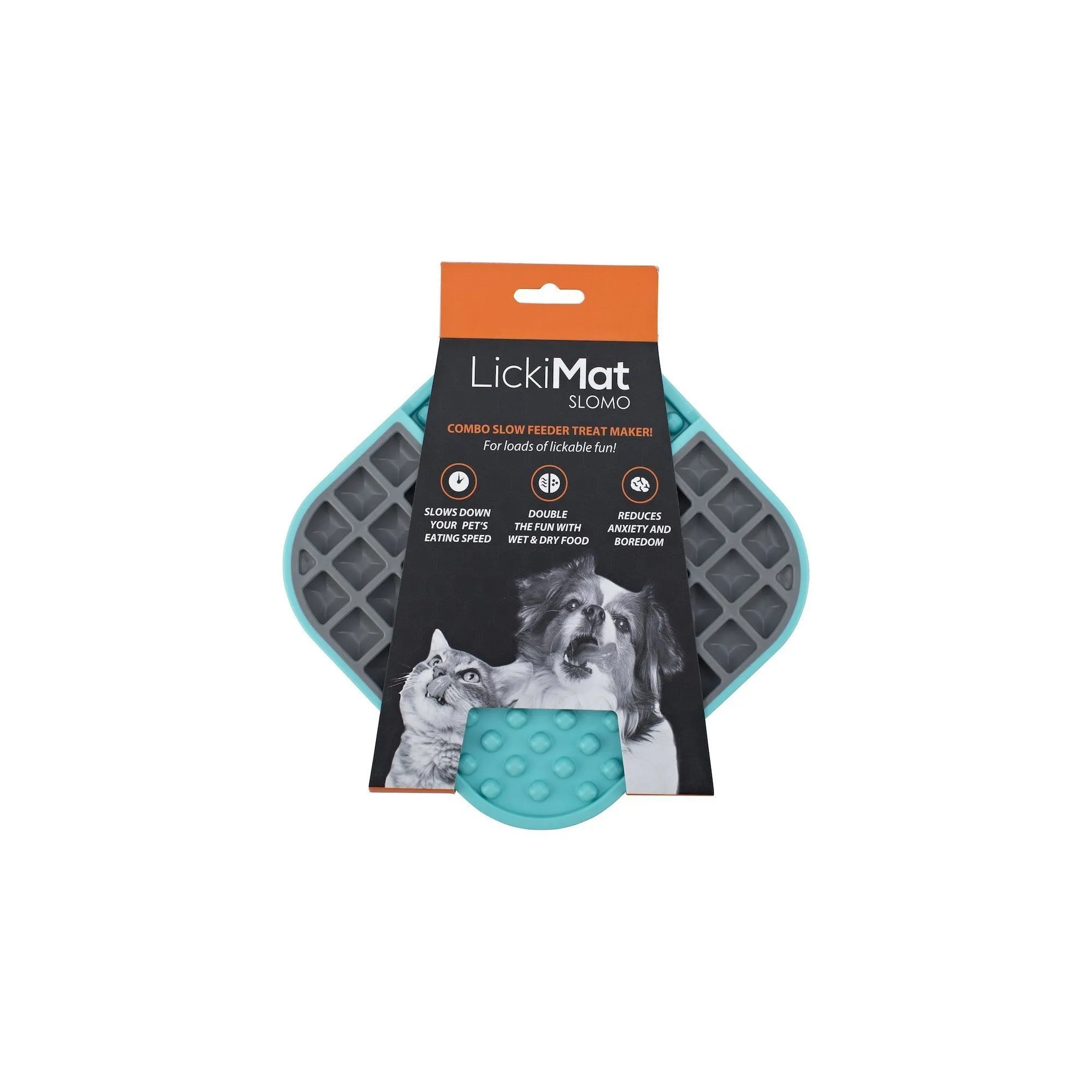 LickiMat Slomo Slow Feeder Mat for Dogs Turquoise