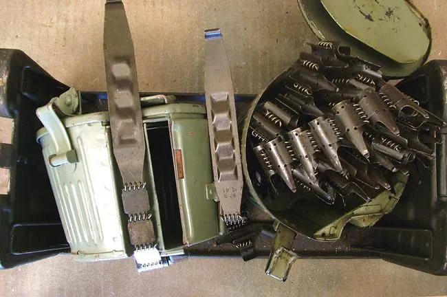 MG 34 MG 42 Belt Carrier in Tranport Frame: WWII & Post War Mix