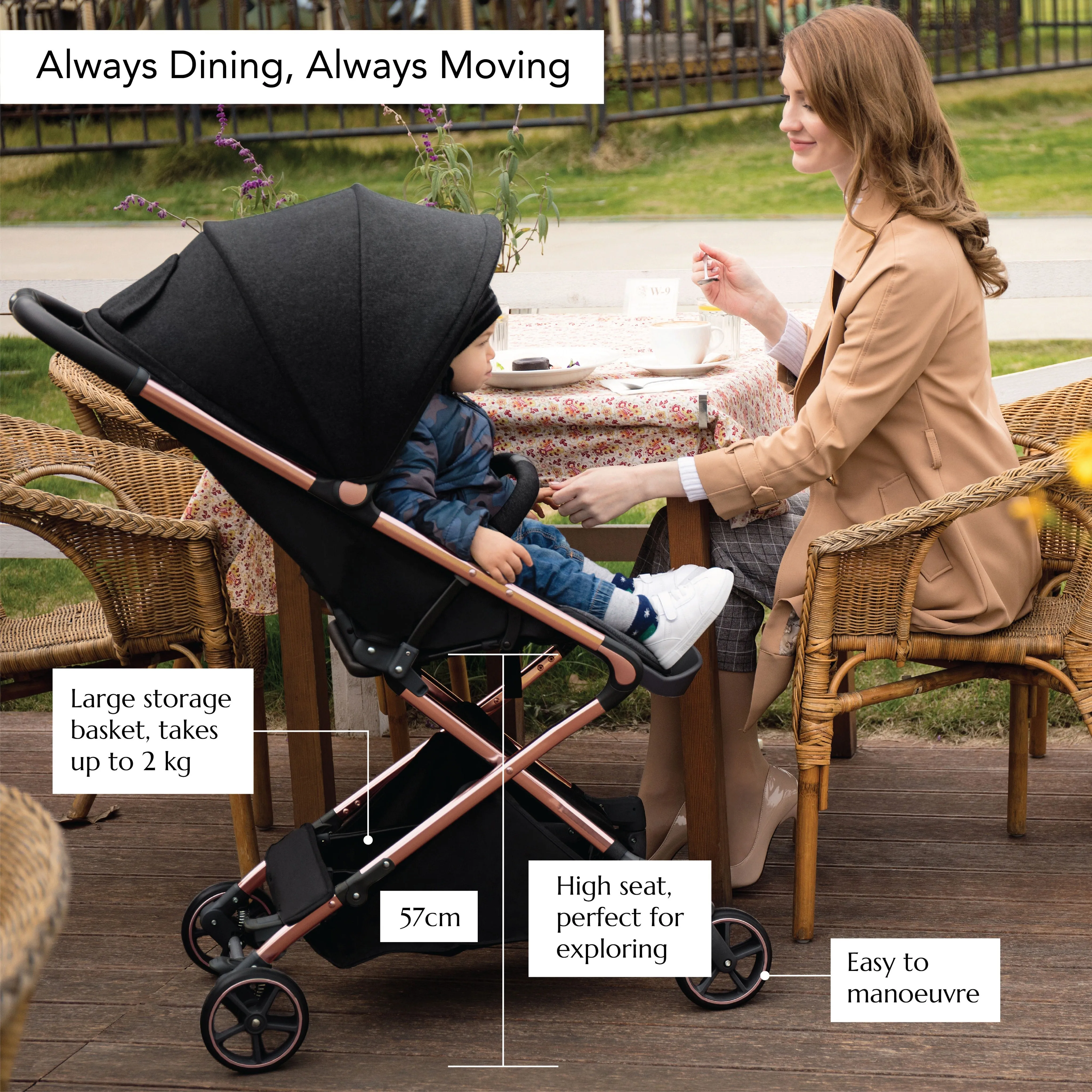 Mimosa Tablemate Stroller - Rose Gold