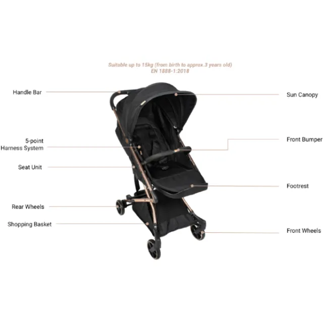 Mimosa Tablemate Stroller - Rose Gold