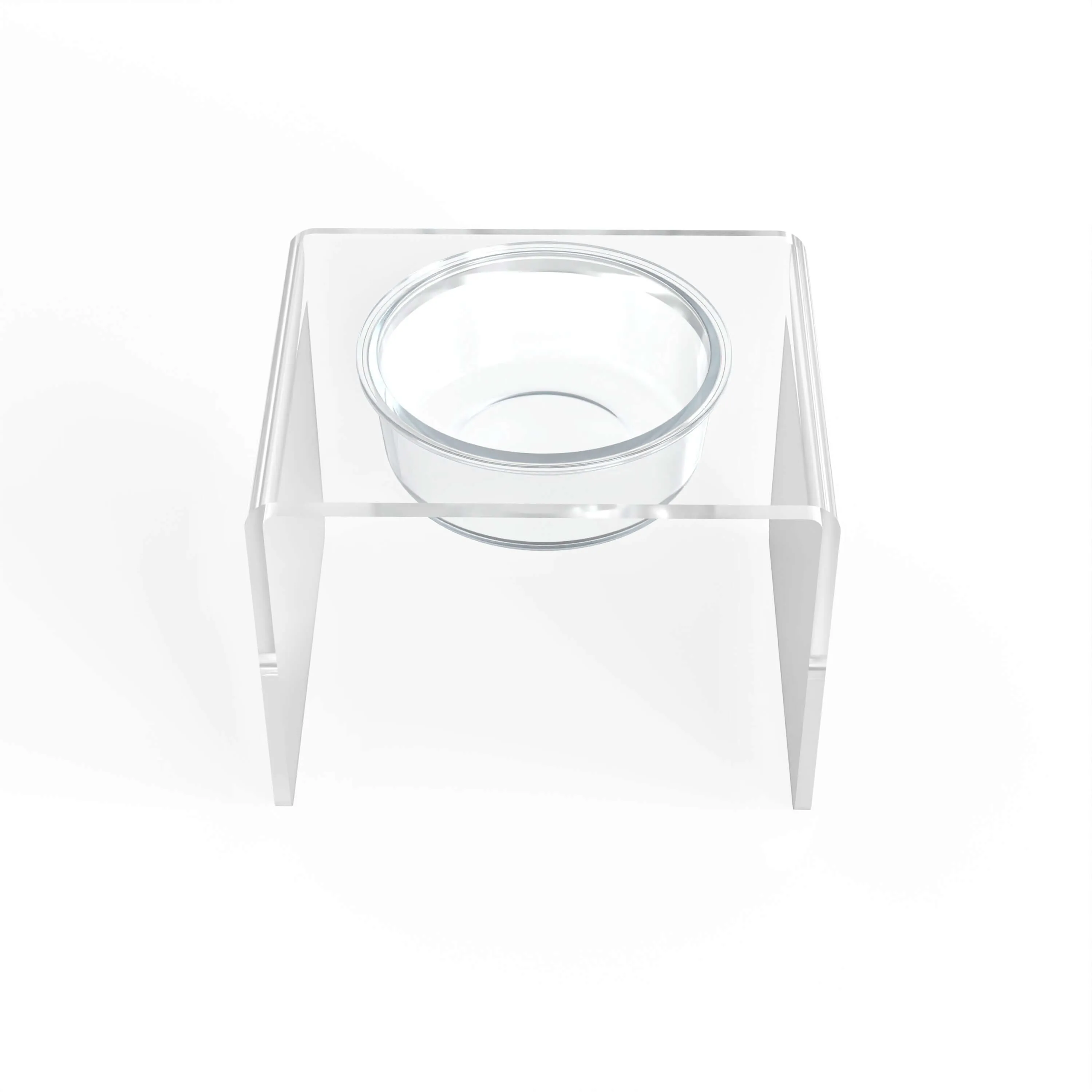 Modern Acrylic Glass Bowl Feeders, Standard Style, Single Bowl