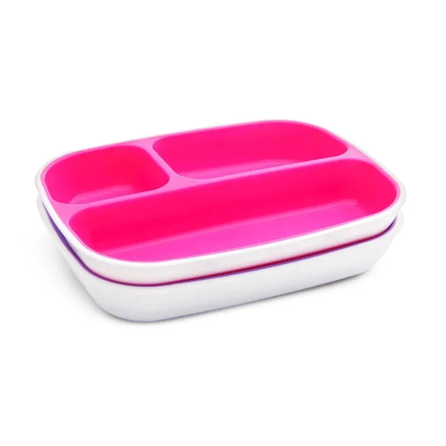 Munchkin Splash Toddler Bowls & Plates Dining Set, Pack of 4 (Pink/Purple)