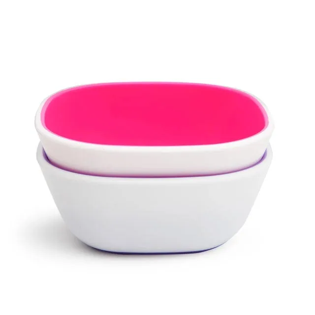 Munchkin Splash Toddler Bowls & Plates Dining Set, Pack of 4 (Pink/Purple)