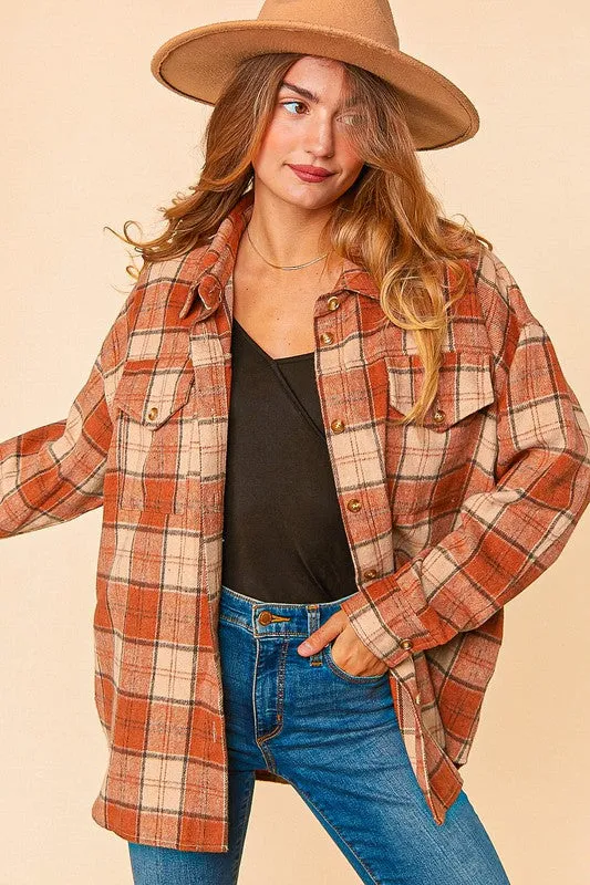 No Broken Dreams Plaid Shacket