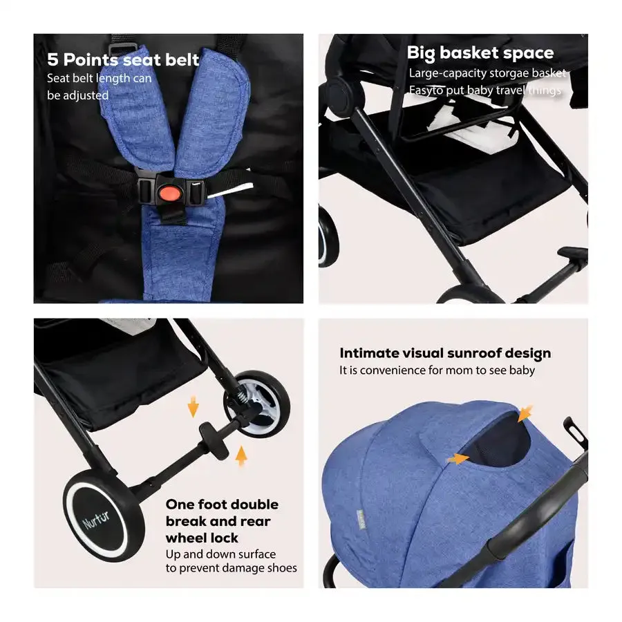 Nurtur Bravo Travel Stroller (Blue)
