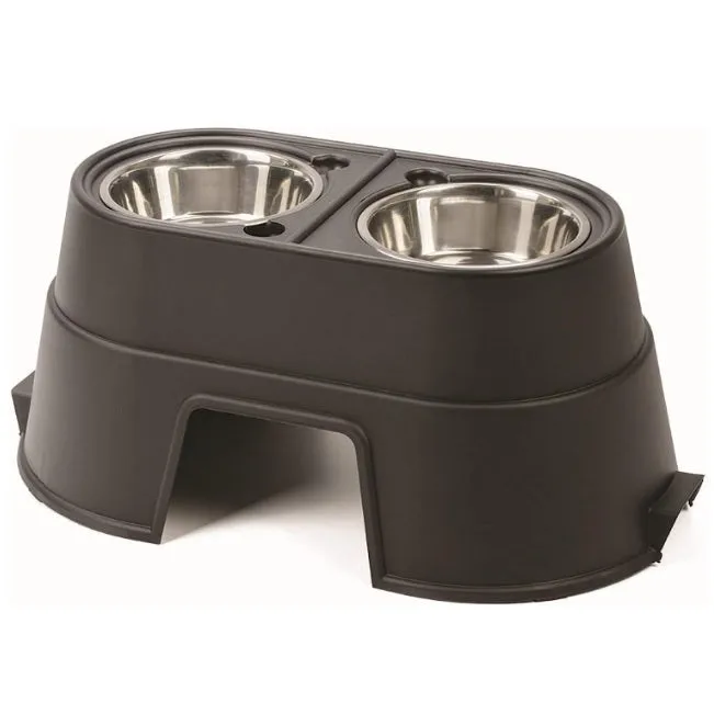Our Pets Comfort Feeder Elevated Dog Feeder, Black