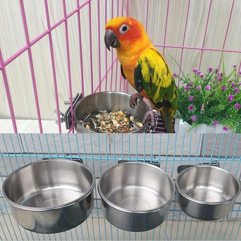 Premium Stainless Steel Bird Feeder Perfect Cage Accessory