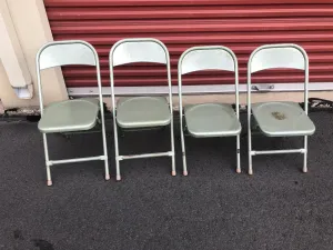 Set of 4 Vintage Folding Children's Metal School Chairs