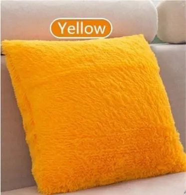 Shaggy Solid Cushion Cover For Home Decoration