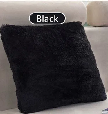 Shaggy Solid Cushion Cover For Home Decoration
