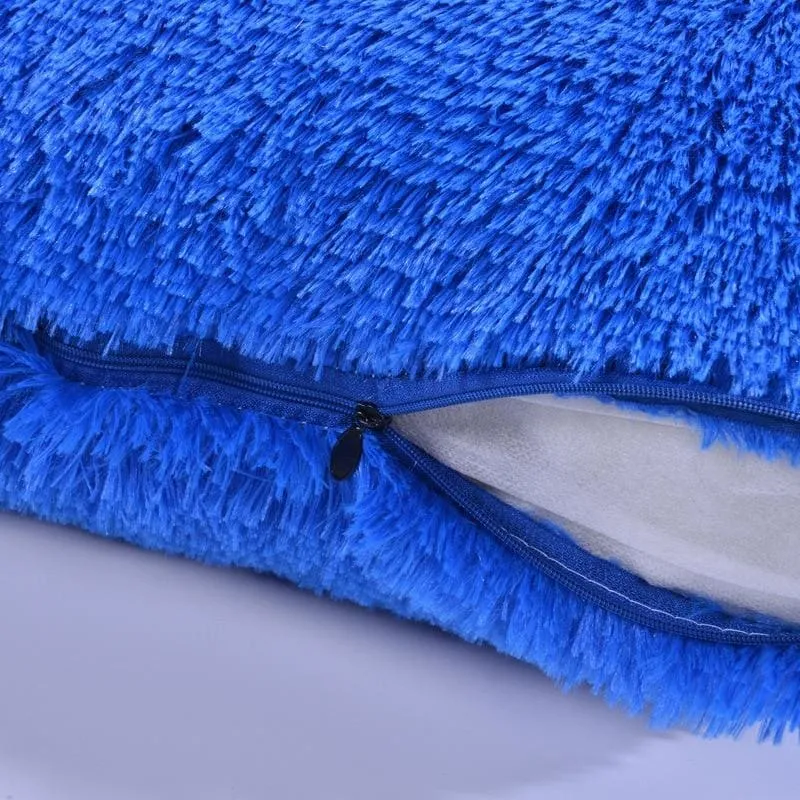 Shaggy Solid Cushion Cover For Home Decoration