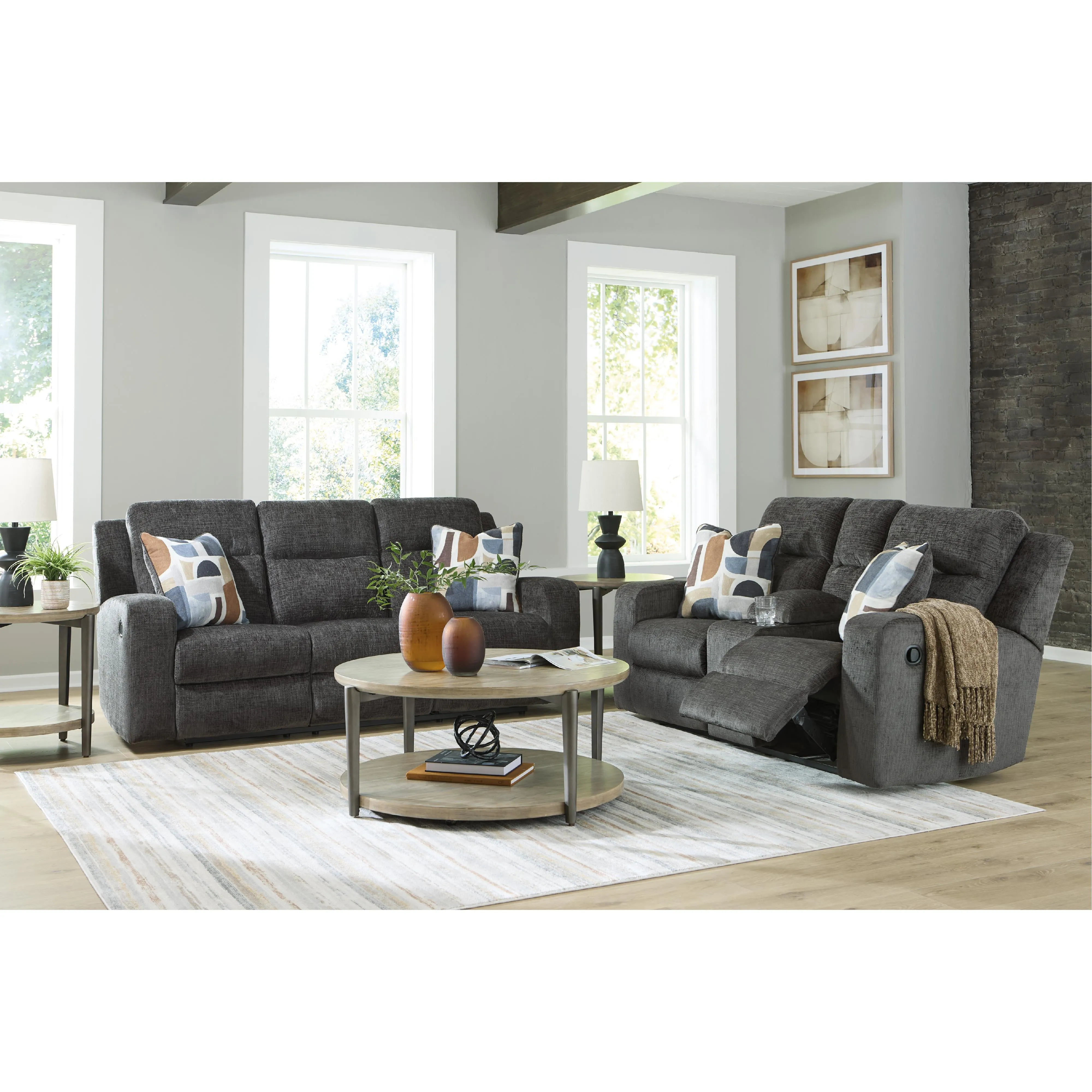 Signature Design by Ashley Kanlow Reclining Fabric Loveseat with Console 3860794