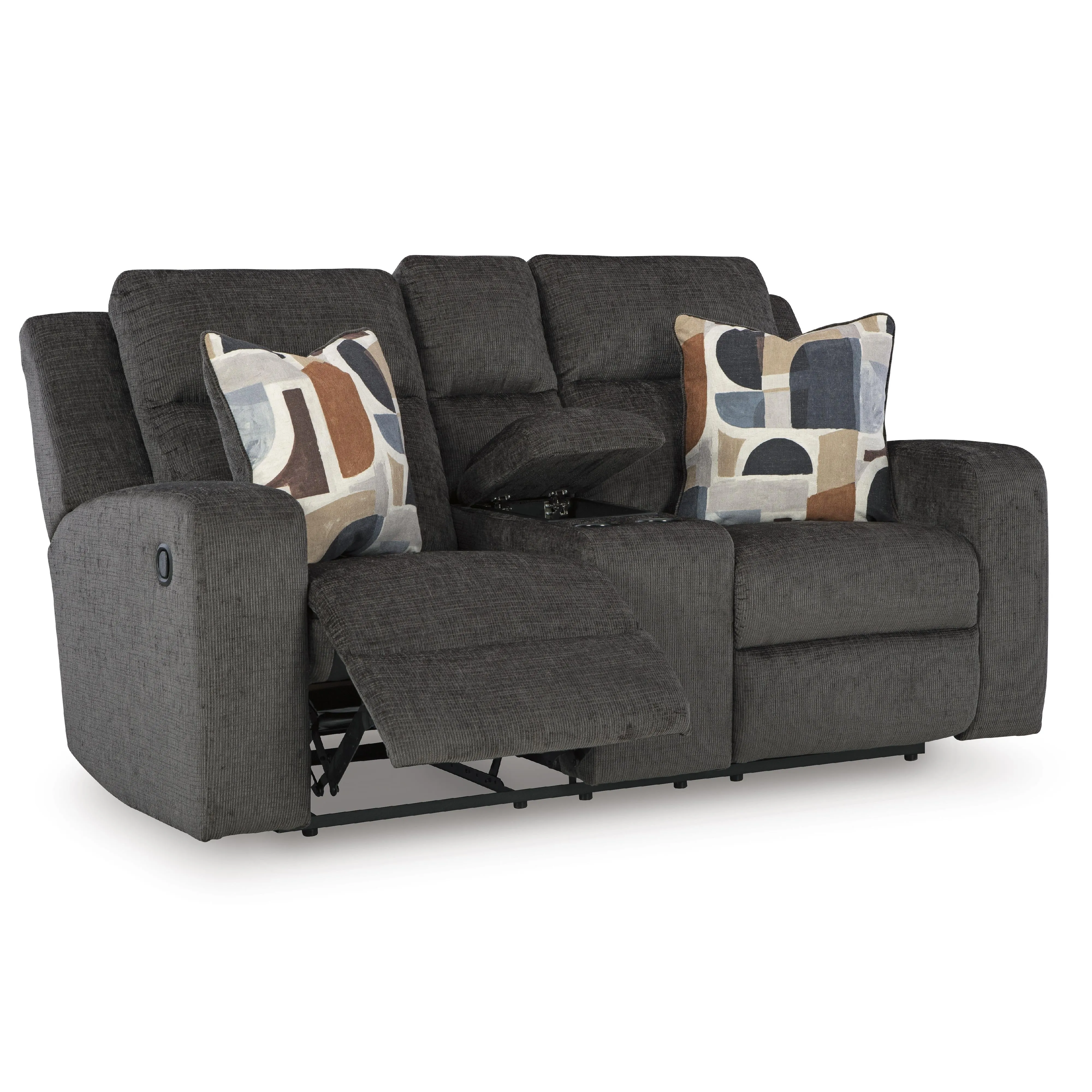 Signature Design by Ashley Kanlow Reclining Fabric Loveseat with Console 3860794