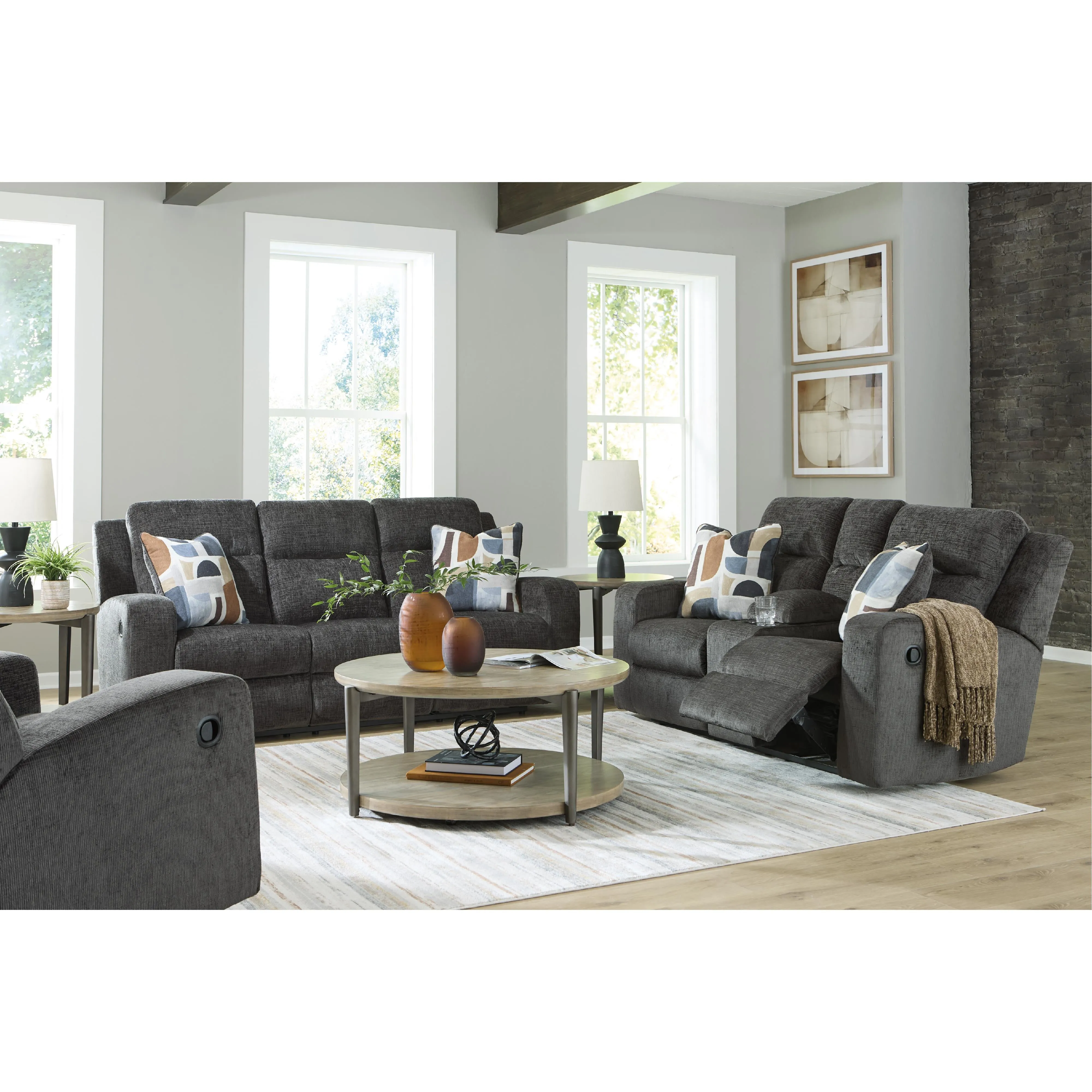 Signature Design by Ashley Kanlow Reclining Fabric Loveseat with Console 3860794