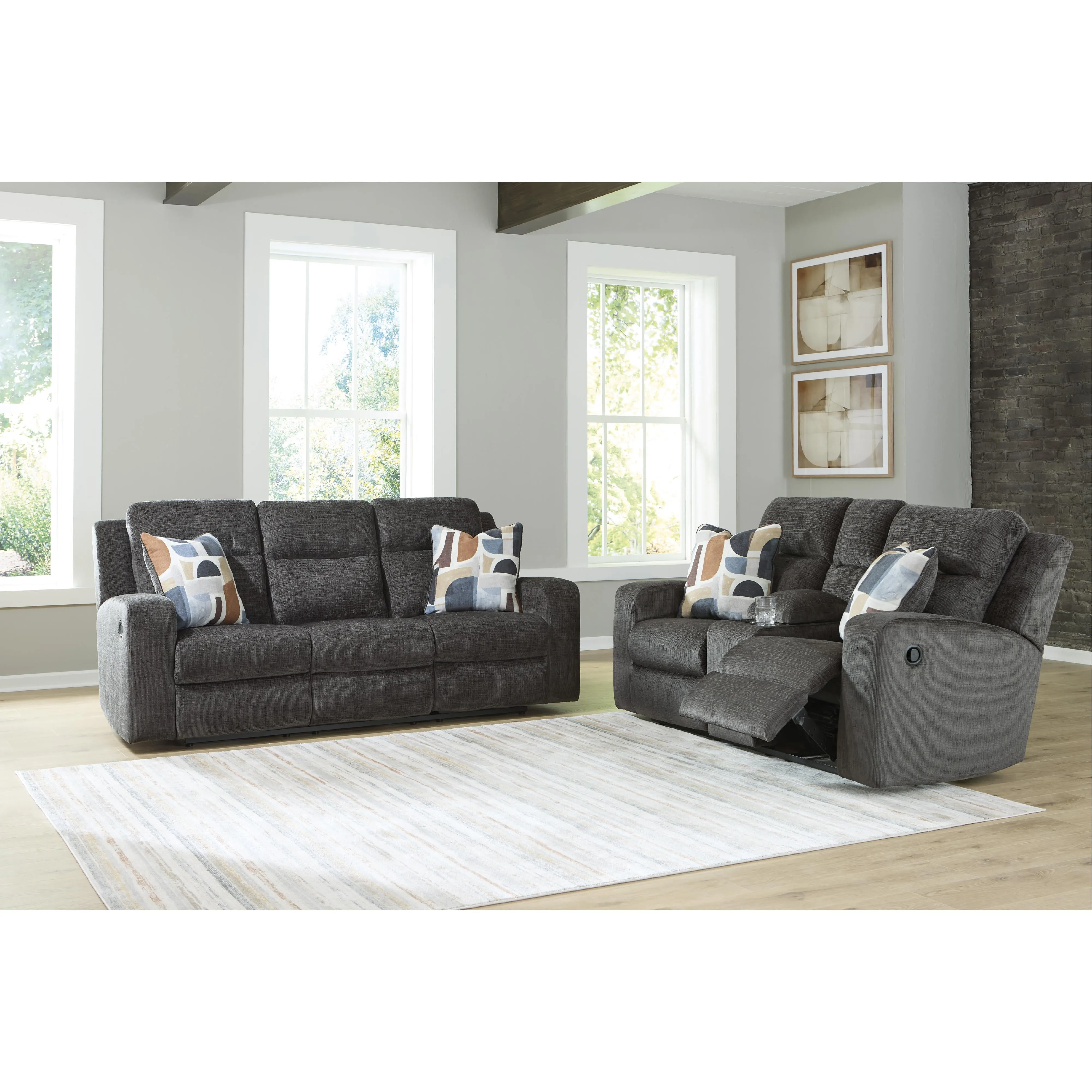 Signature Design by Ashley Kanlow Reclining Fabric Loveseat with Console 3860794
