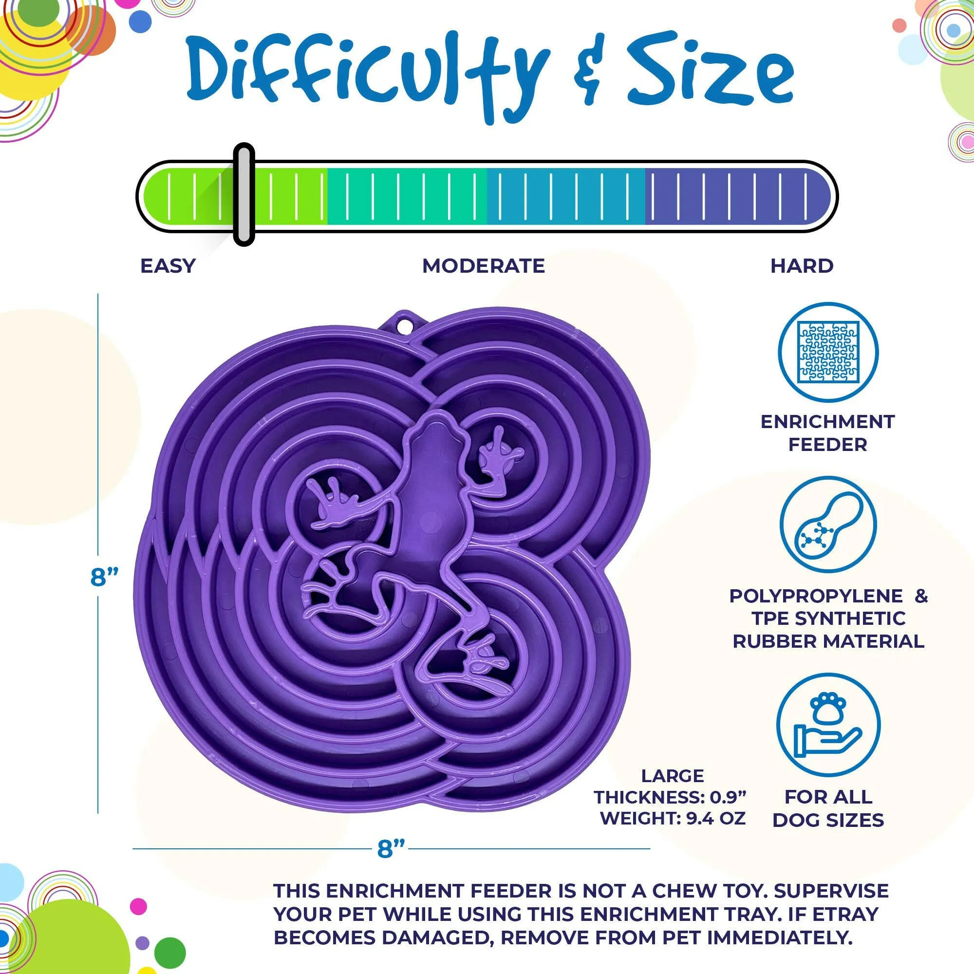 SodaPup Water Frog Enrichment Tray for Dogs - Purple