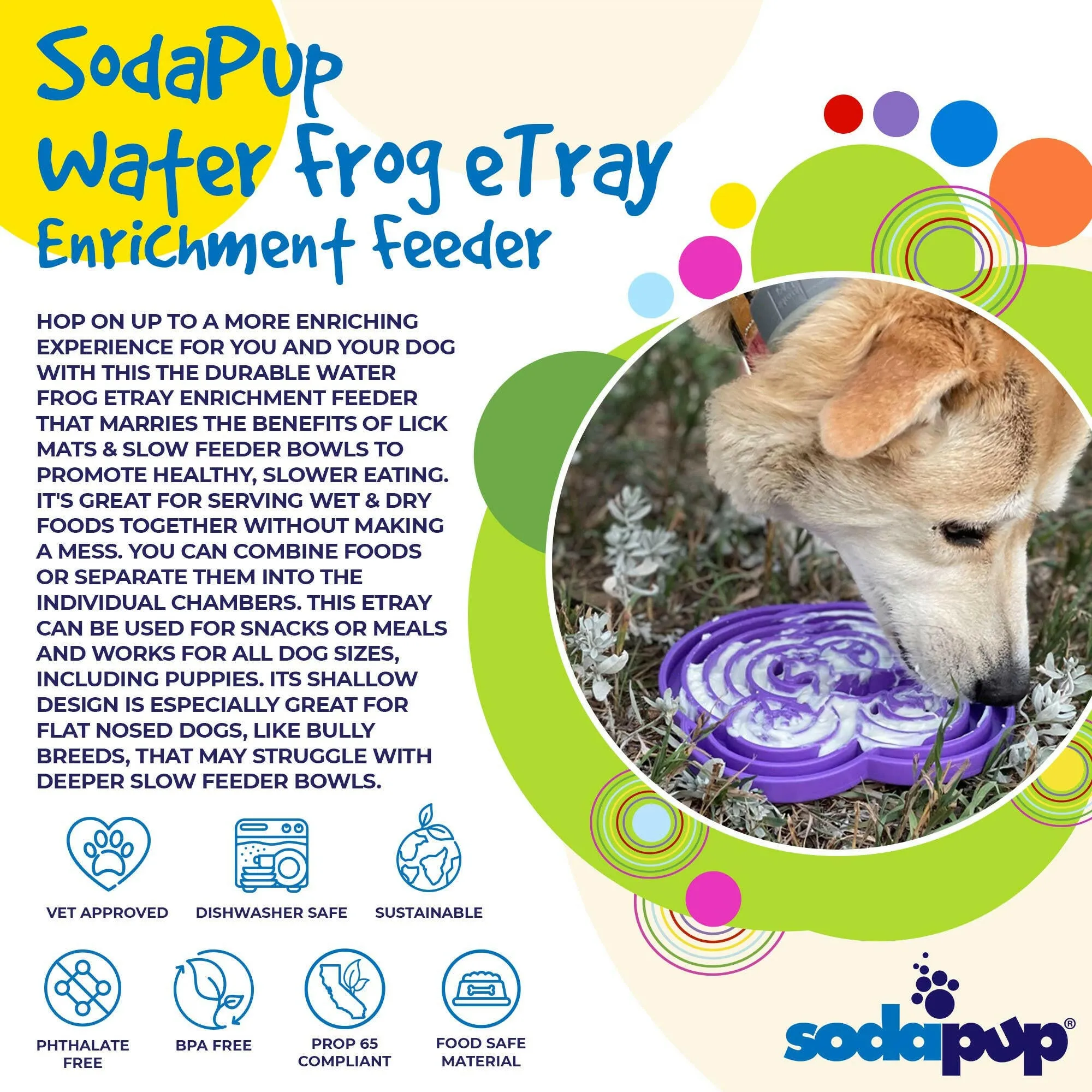 SodaPup Water Frog Enrichment Tray for Dogs - Purple