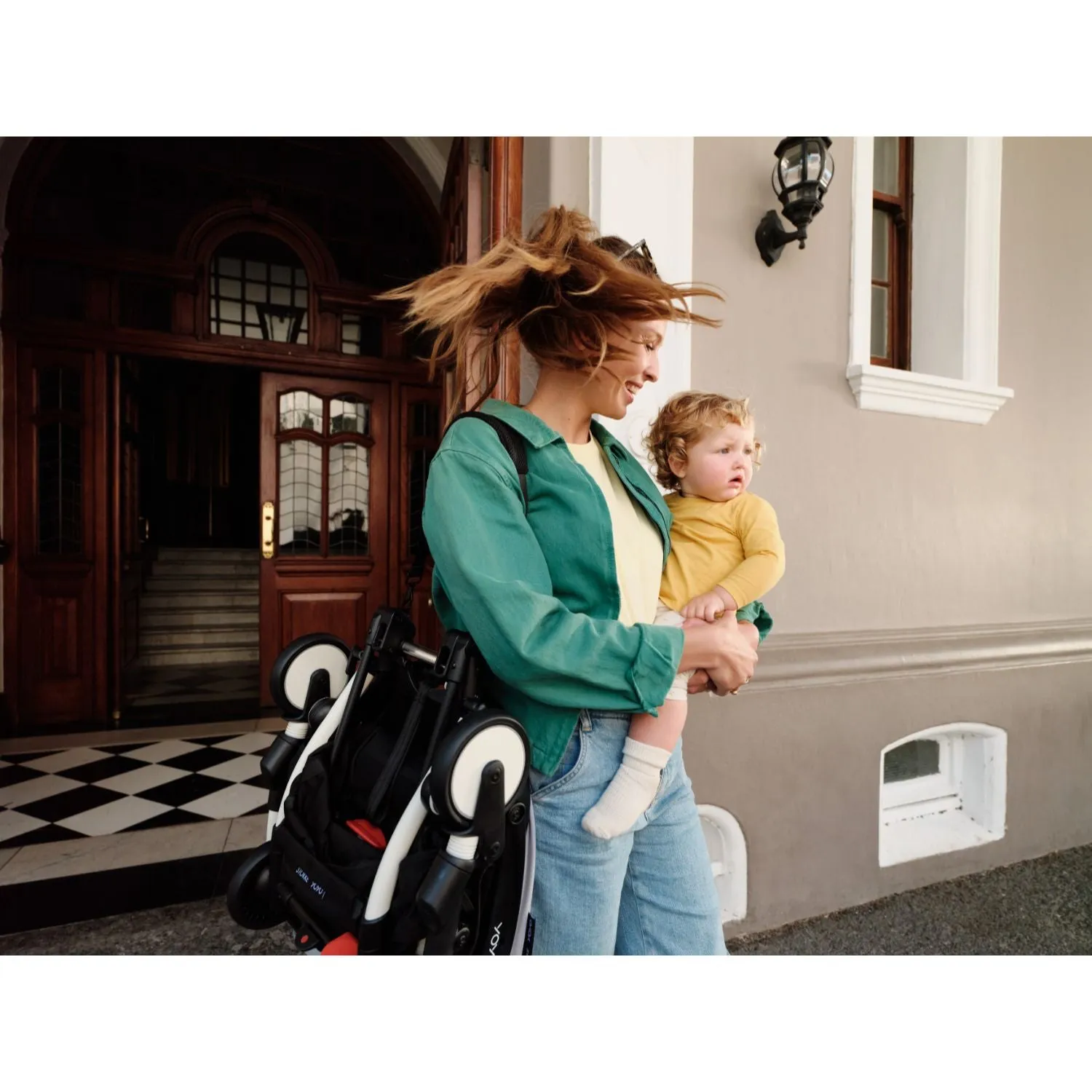 Stokke YOYO³ 6  Baby Stroller Set - Black Frame with Aqua 6  Color Pack
